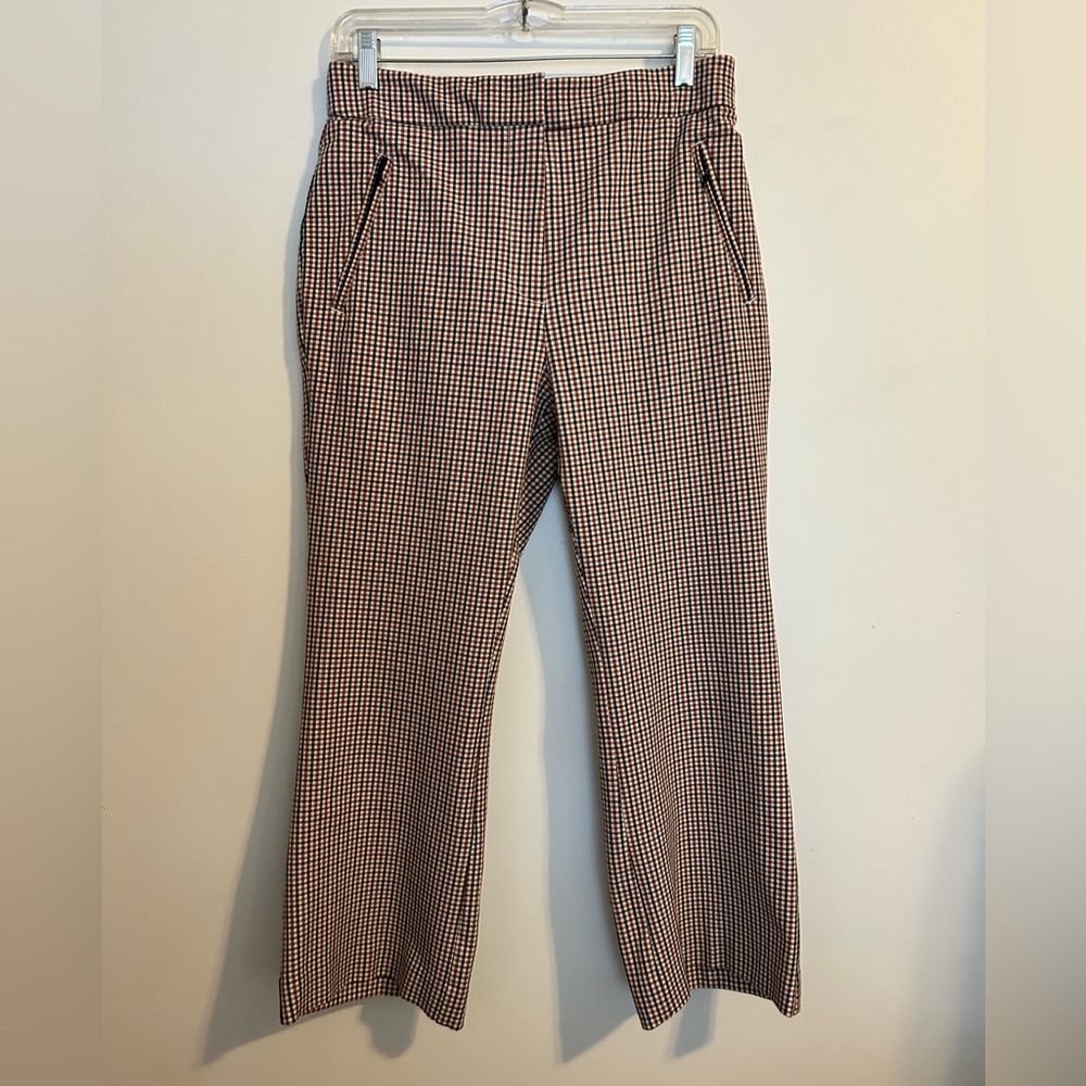 Maeve By Anthropology Maeve Relaxed Checked Brown cropped pants size 8